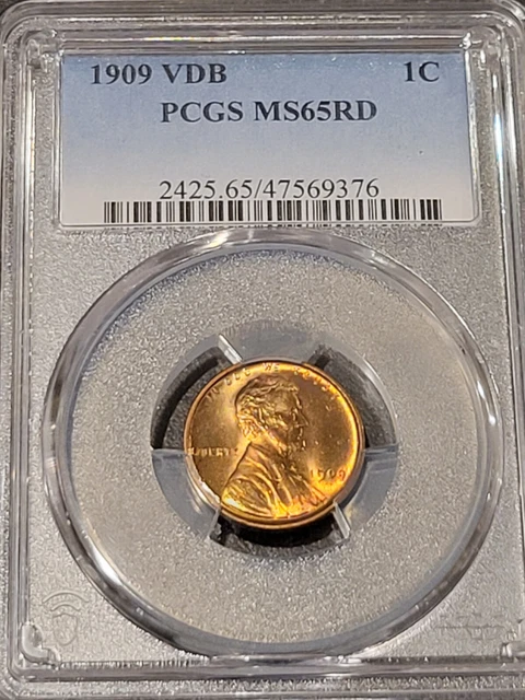1909 VDB Lincoln Cent PCGS MS65RD Blazing Red Luster!!!! PQ!!!