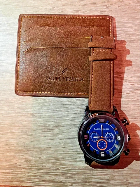 DANIEL HECHTER ATLAS men watch, card wallet set brown synthetic