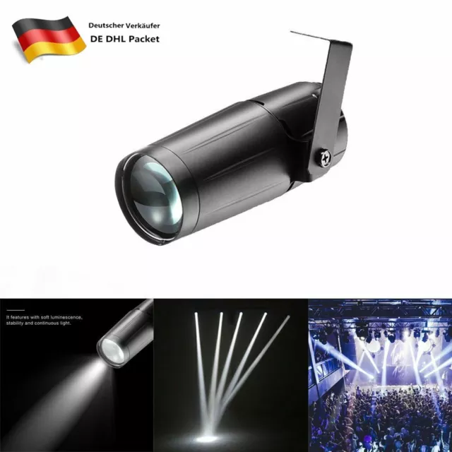 Weißer 30W LED Pinspot Spot Strahler Scheinwerfer Bühnenlicht Party Lichteffekt