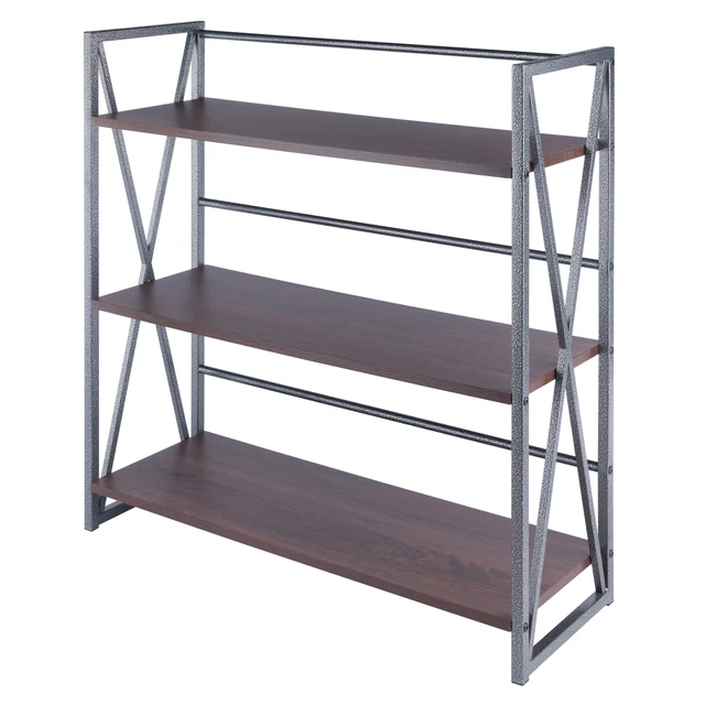Isa 3-Tier Shelf, Graphite and Walnut Isa 3-Tier Shelf, Graphite and Walnut