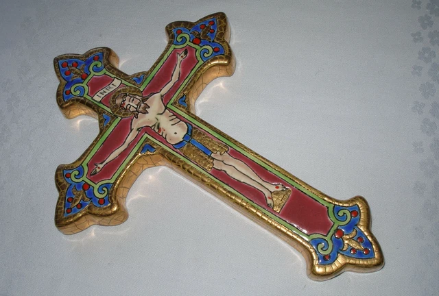 Croix Pendentif En Argent 925 Serti De 10 Saphirs Calibrés - Neuf Sans Emballage