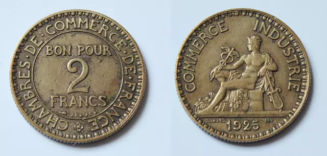 Pièce de 2 Francs 1925 "Chambre de commerce" Quasi superbe