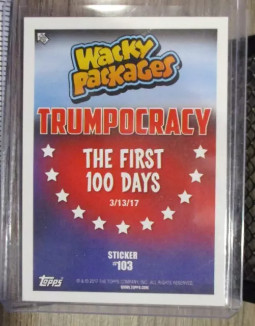 2017 Topps Gpk Trumpocracy Donopoly No.103 Wacky Packages With Top Loader 2