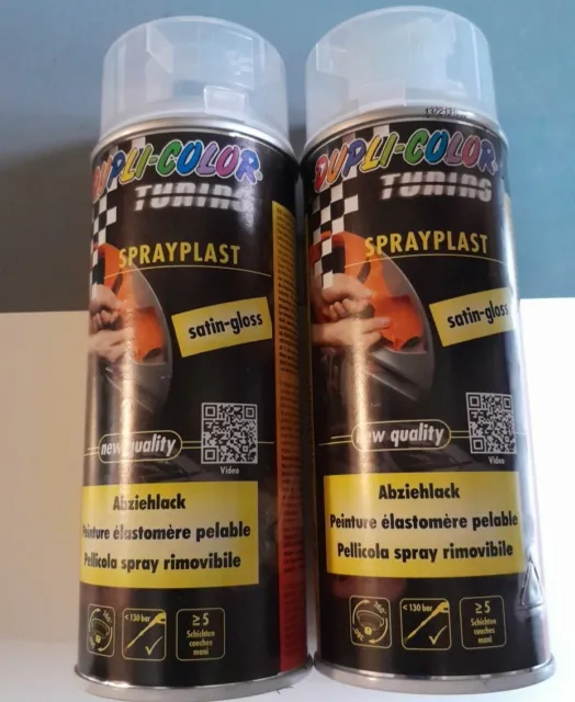 Lot De Deux Bombes Spray Peinture. Dupli Color Vernis, Transparent Brillant.