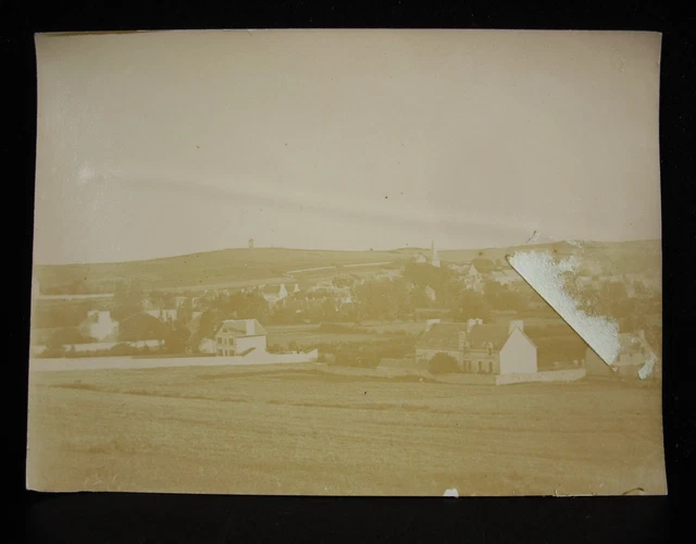 Erquy Fotografia c1900 Bretagna Il Villaggio Di Maisons Côte Armatura