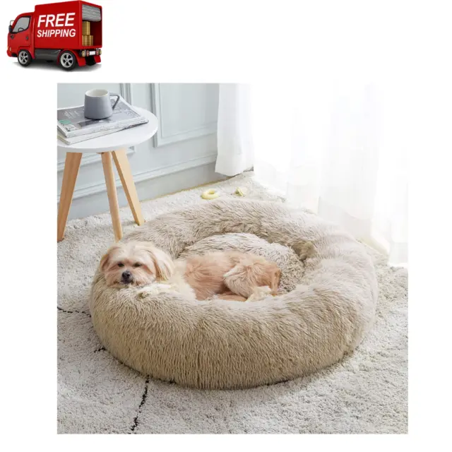 Calming Dog Bed & Cat Bed, Anti-Anxiety Donut Dog Cuddler  Size: 20"