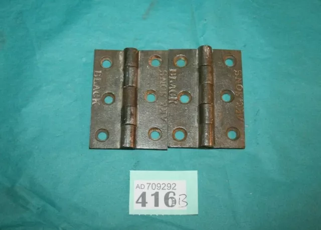 Hinges  Cast iron Door A K & Sons Vintage Antique Pair Of 3" ref 416B