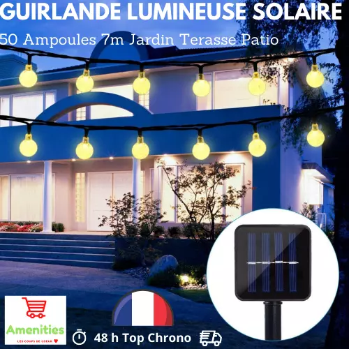Guirlande Lumineuse Solaire Extérieure Étanche 22m/72ft 200 LED