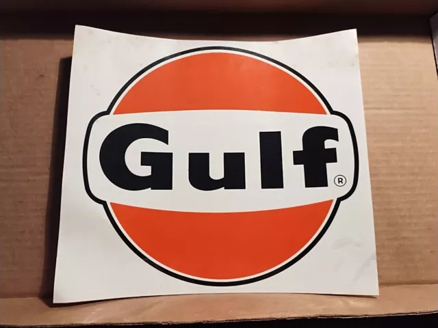 Vintage Gulf Racing Team Logo Sticker 9" X 10" Vinyl