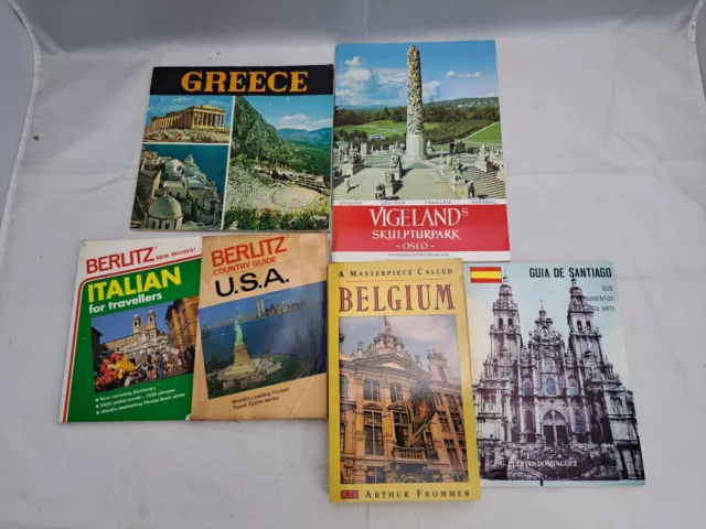 Lot of Vintage Travel Books Brochures Italy Belgium USA Greece Oslo