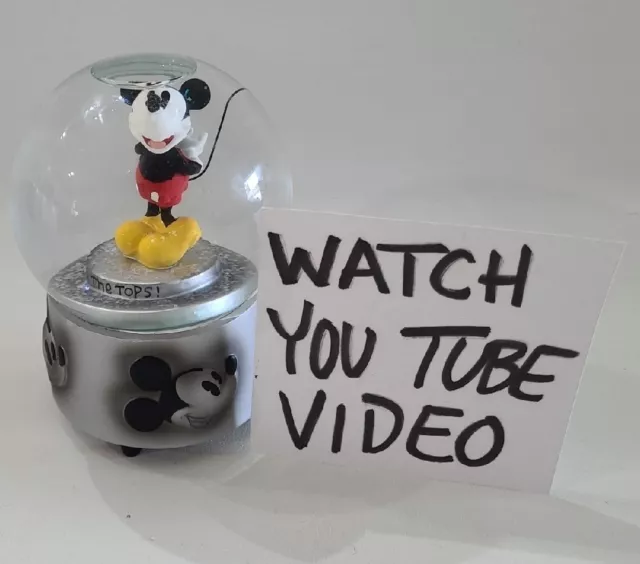 Disney Mickey Mouse March You're The Tops Musical Snow Globe Enesco 1995 Vintage