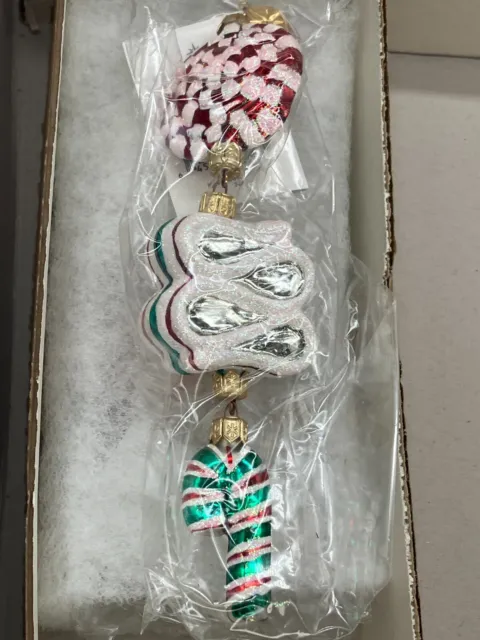 Vintage NEW Christopher RADKO 2000 MINT CANDY DROP Glass Ornament 00-162-0 Polan