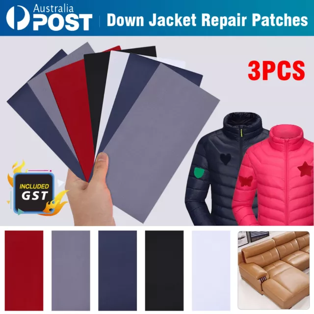 3x Down Jacket Repair Patches Nylon Stickers Waterproof Adhesive Hole Repairing