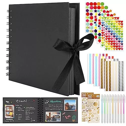 Scrapbook Kit Black Photo Scrapbook DIY Memory Book A5 Size Wedding Baby Gift