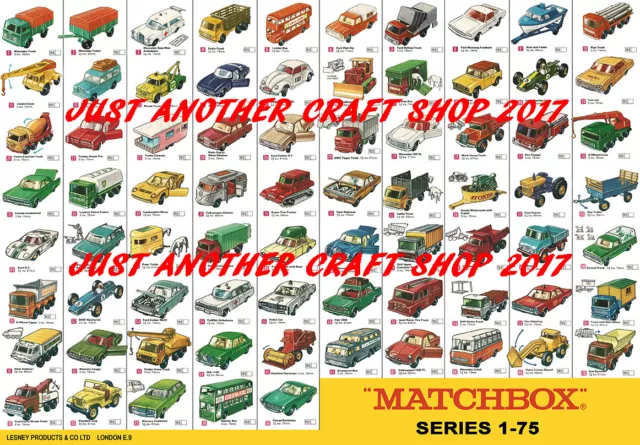 Matchbox Série 1-75 1969 Grand Poster Shop Signe Annonce Dépliant Téléchargement