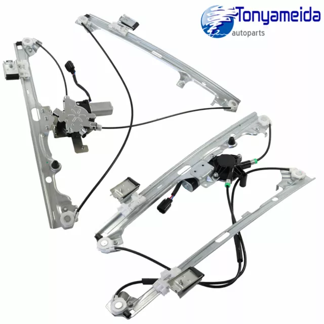 Power Window Regulators w/ Motor Pair Front For GMC Chevy Cadillac Pickup Truck