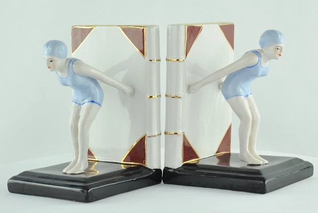 Sujetalibros Bañista Sexy Buzo Art Deco Estilo Art Nouveau Estilo Porcelana Esma