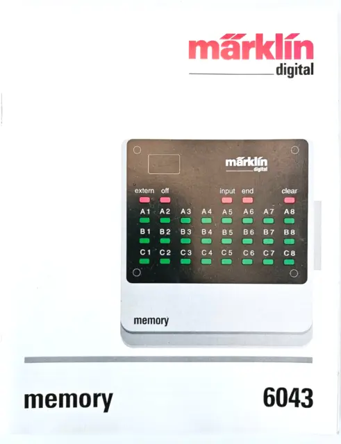 MARKLIN Digital 6043 Memory Instruction Manual in GERMAN Language