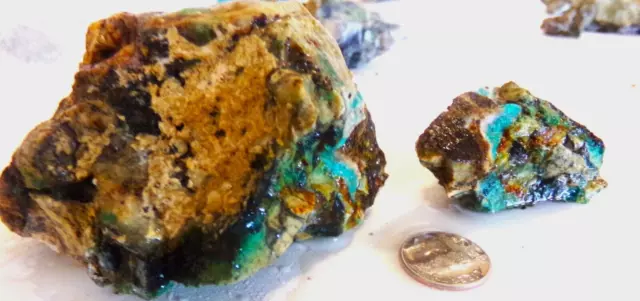 Aqua Blue/Green Rough in Brown Matrix Nevada Turquoise Rough & Raw 227g