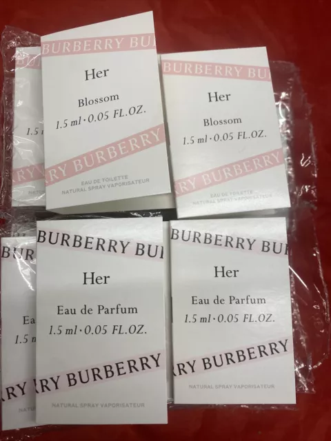 4 Burberry HER Womens Eau de Parfum/Toilette EDP EDT Spray Sample Tester .05 Oz