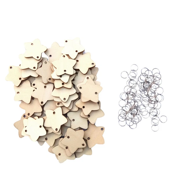 100 Pcs Wood Discs Unfinished Wood Cutouts Wooden Log Slices Christmas Tree