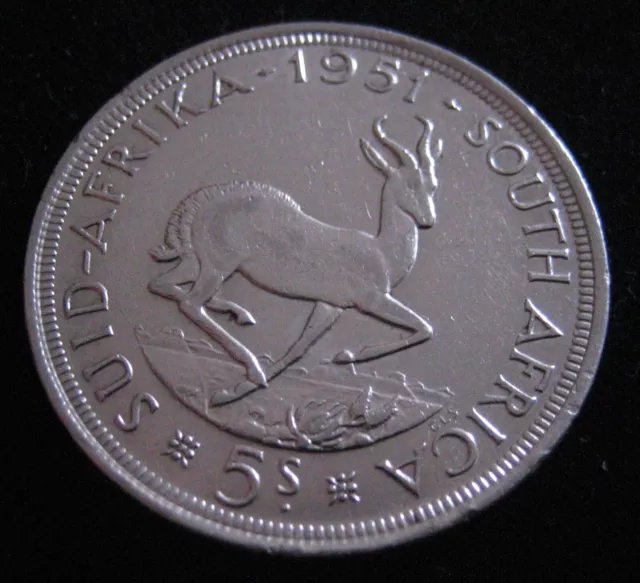 Mds South Africa Südafrika 5 Shillings 1951 "Springbock - George Vi.", Silber #N