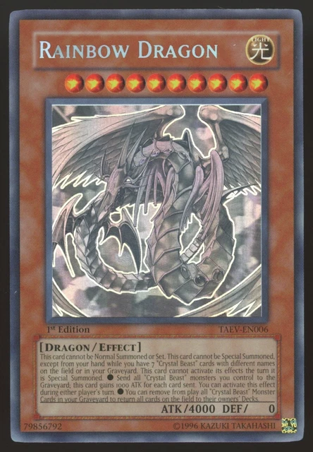 Yugioh Rainbow Dragon 1. Edition TAEV Ghost Rare Near Mint English!