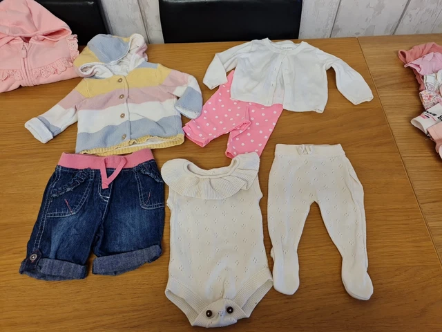Baby Girls Huge Clothes Bundle. 86 Items Fist size, Newborn & 0-3 Months 8