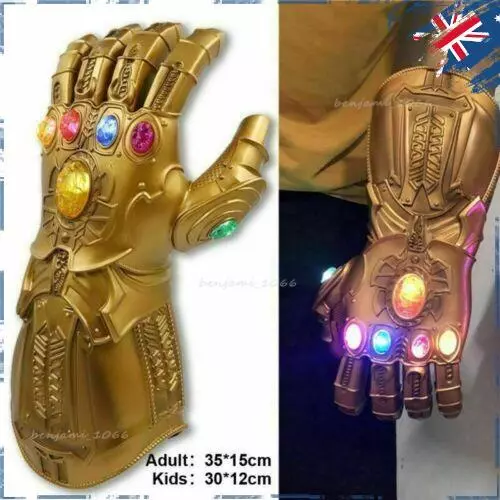 Avengers Infinity War Infinity Gauntlet LED Light Thanos Glove Cosplay Prop Gift