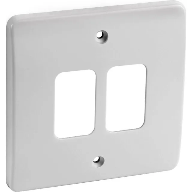 MK K3632WHI Grid Plus Grid Switch Cover Plate (White) - 2 Gang