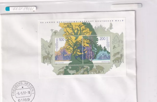 Deutschland  Bl. 38 FDC WALD NATUR SCHUTZ FOREST NATURE CONSERVATION
