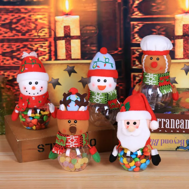 Christmas Candy Jar Storage Bottle Santa Bag Xmas Sweet Gift Bag Box For Kids