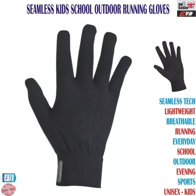 Kids Girls Boys Seamless GLOVES Winter Thermal School Running Outdoor Cycling UK