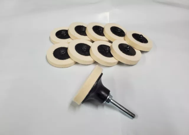 2" Felt Buffing Wheel With Arbor Type R Roloc Polishing Disc, Lot of 60 BULK