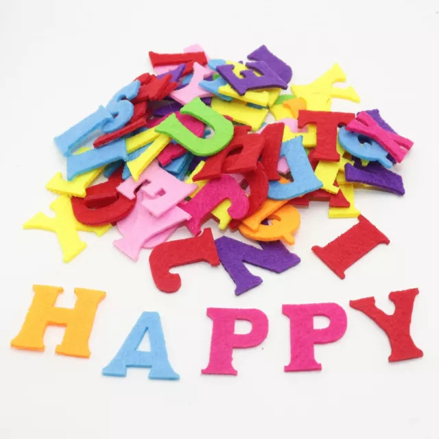 100pcs Mixed Color Cut-outs Felt Alphabet Letters for Kids DIY Craft 1"