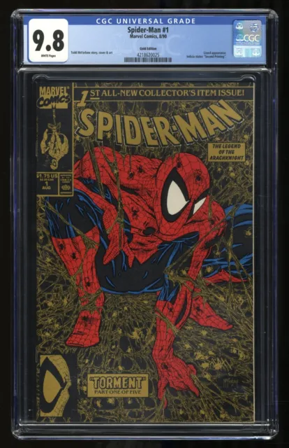 Spider-Man (1990) #1 CGC NM/M 9.8 White Pages Gold Variant Marvel 1990