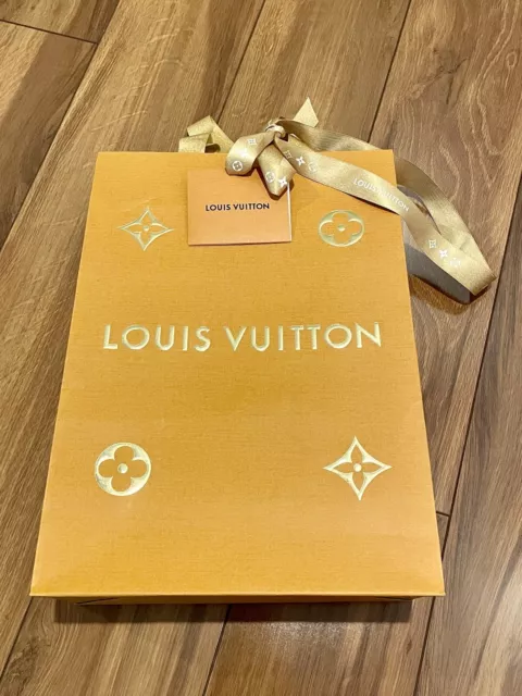 LOUIS VUITTON HOLIDAY EDITION Paper Gift Shopping Bag GOLD 14 X 10