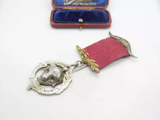 Edwardian Sterling Silver Royal Oak Lodge RAOB Masonic Medal 1908 Birmingham