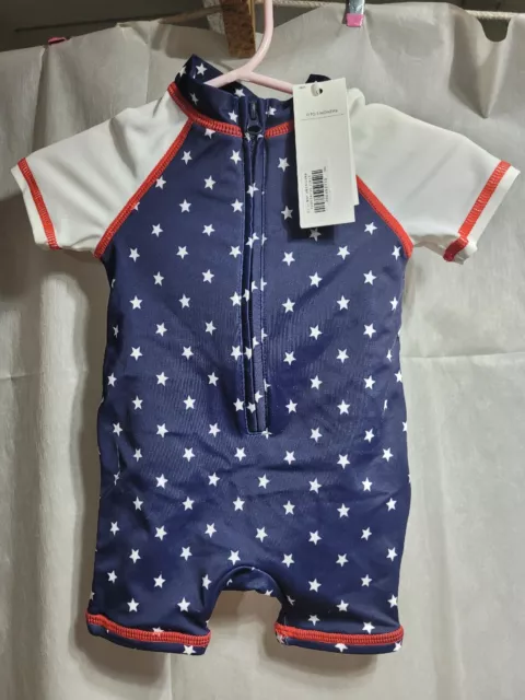Janie And Jack Bathing Suit One Piece Infant 0-3months 4th Of July