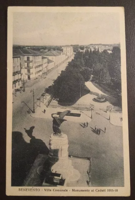 1930ca Benevento - villa comunale - monumento ai caduti dalla rocca