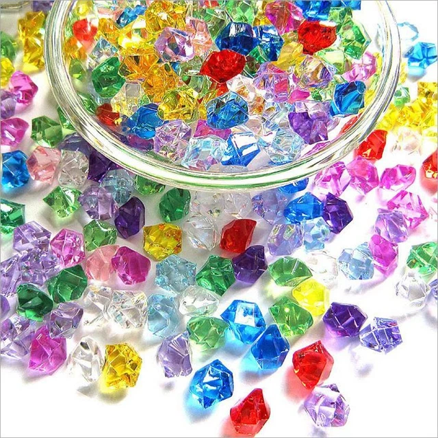200pcs Vibrant Color Acrylic Plastic Gem Stone Ice Rocks for Decoration