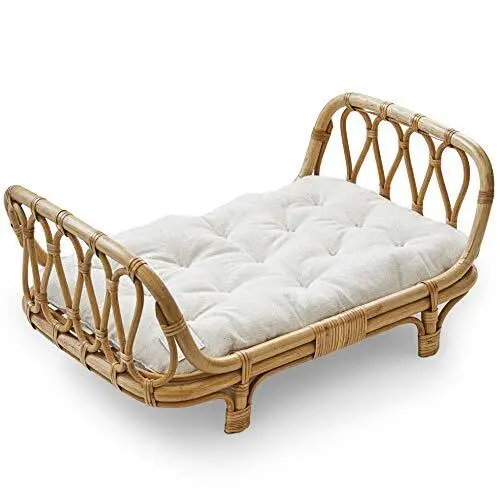 Premium Rattan Baby Doll Bed - Handcrafted Boho Baby Doll Crib - Perfect Firs...