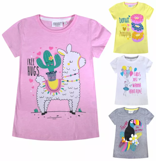 Girls T-shirt Glitter Print Kids New Party Summer Cotton Top Age 2 3 4 5 6 Years