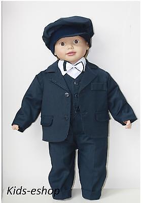 Baby Boy Navy Outfit Shirt Waistcoat Trousers Smart Wedding Formal Party Suit