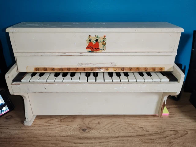 Piano Jouet En Bois Ancien Pour Enfant - Marque Pianocolor, Occasion Vintage