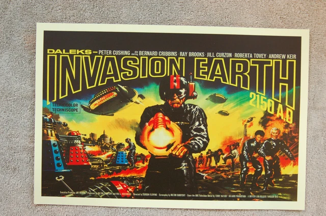 Daleks Invasion Earth 2150 AD Lobby Card Movie Poster Peter Cushing