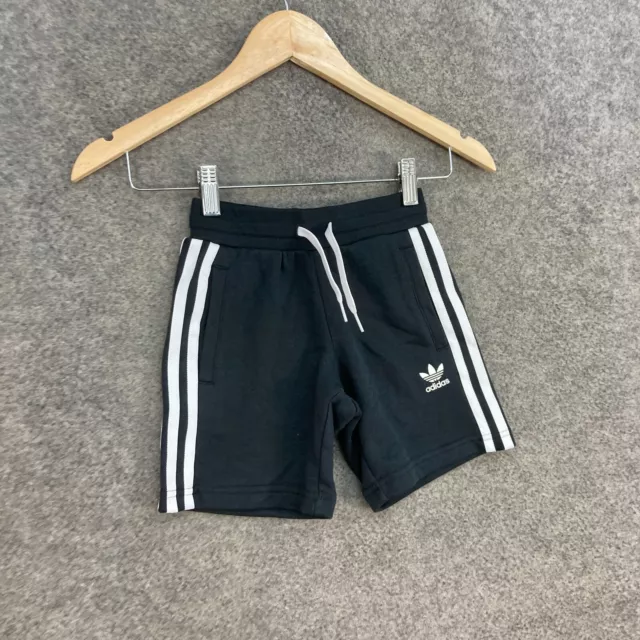 Adidas Boys Shorts Size 4-5 Years Black Elastic Waist Pockets J19110 3