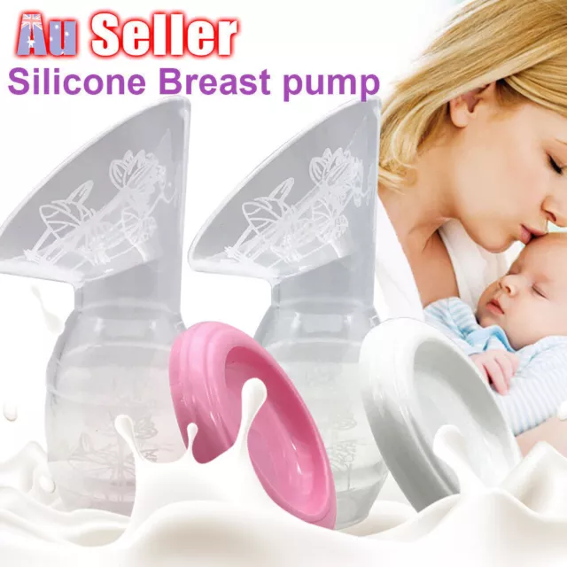 Mom Silicone Manual Breast Pump Baby Breastfeeding Milk Saver Suction Bottle JL