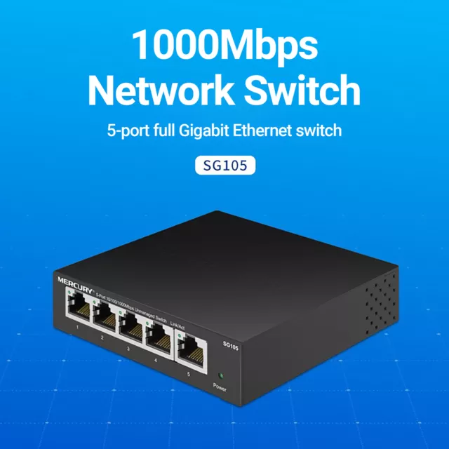 1 Set Ethernet Switch Efficient Practical Sturdy Gigabit Network Switch Compact