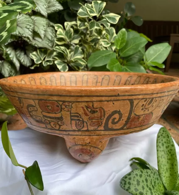 Mayan Tripod Tri-Footed Rattle Bowl 1950's Pre Columbian Pottery El Salvador